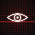 Image interpretation: a stylized eye over a grid of numbers