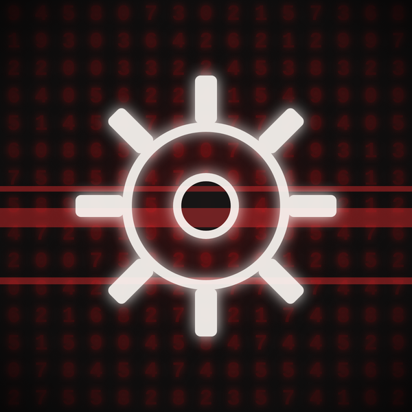 Automation: a stylized gear over a grid of numbers