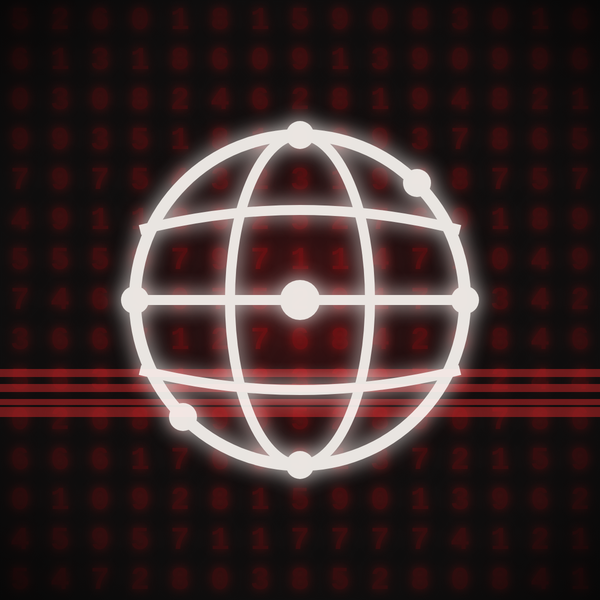 Artificial general intelligence: a networked globe over a grid of numbers