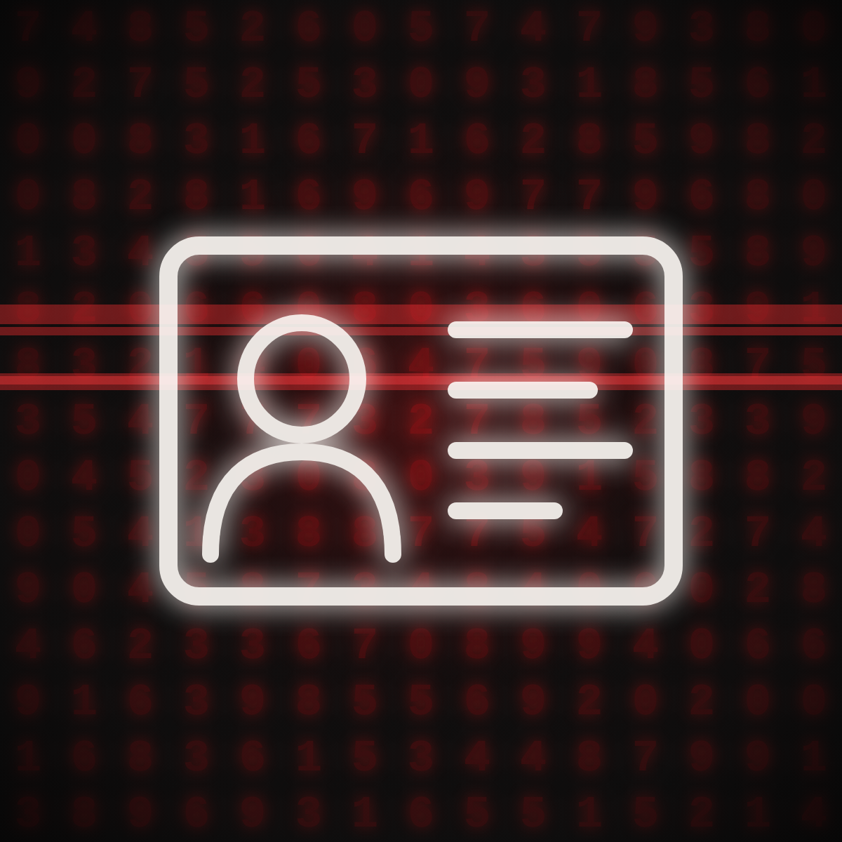 Building the Idea Part 2, character sheet, ID card icon on red digital background